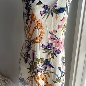 Nordstrom Signature Floral Silk Blend Dress Size X Small Lined Pockets Vacation